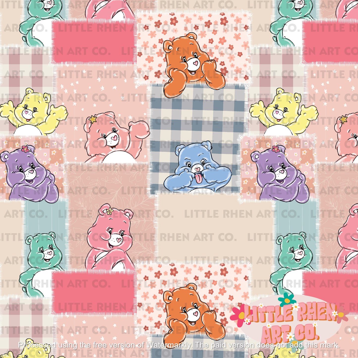 Cares A Lot Patchwork Bears
